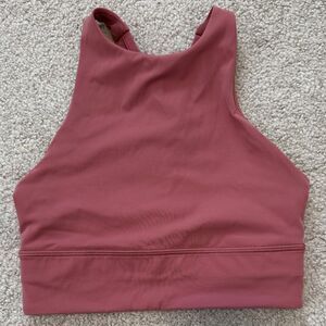 lululemon Energy High-Neck Long-Line Sports Bra *Tough Light Pink Sz4
